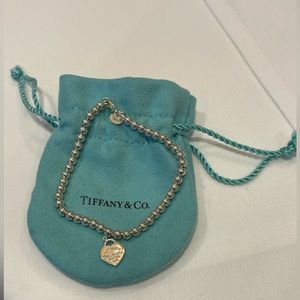 Tiffany Blue Heart Tag Bead Bracelet